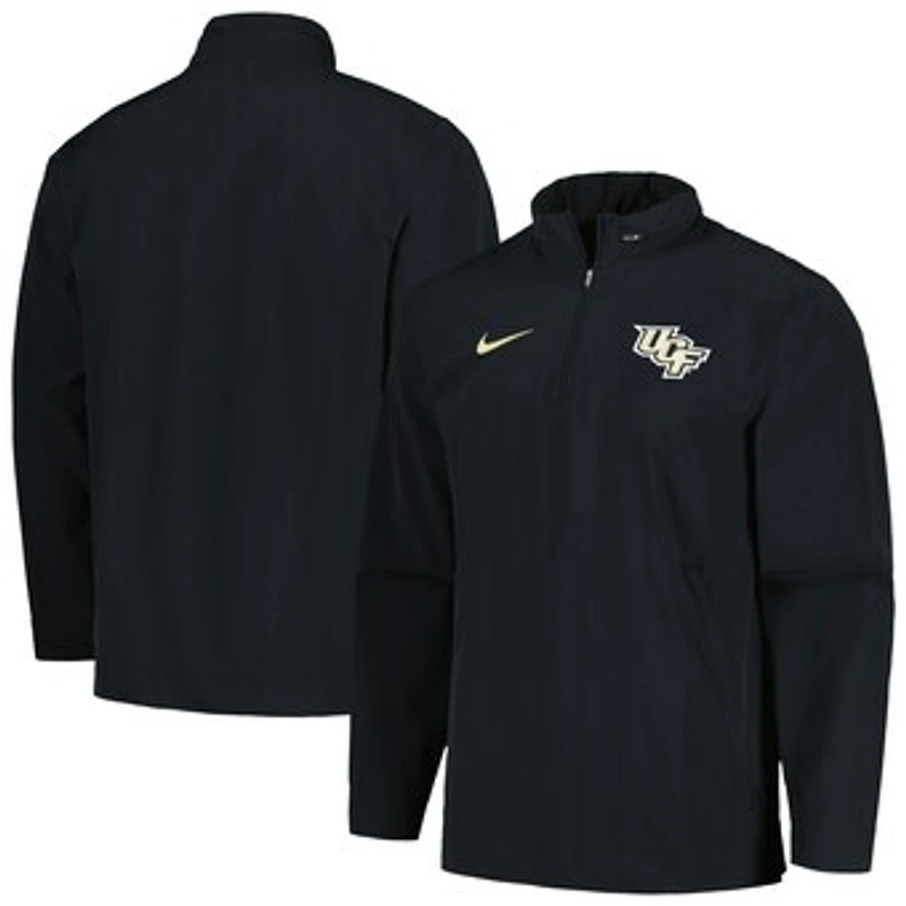 Men's Nike Black UCF Knights 2023 Coach Hoodie Half-Zip Jacket