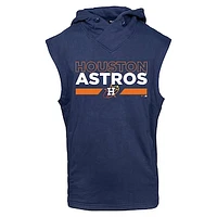 Men's Levelwear Navy Houston Astros City Connect Throttle No Hitter Hoodie Sleeveless T-Shirt