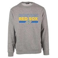 Men's Levelwear Heather Gray Boston Red Sox City Connect Zane No Hitter Pullover Sweatshirt