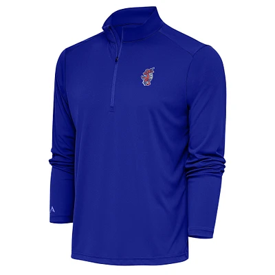 Men's Antigua  Royal Florida Gators Swinging Gator Tribute Quarter-Zip Pullover Top