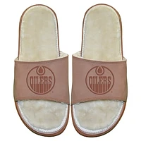 Men's ISlide Edmonton Oilers Nubuck Fur Primary Logo Sandals