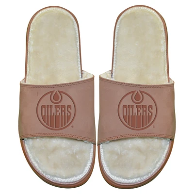 Men's ISlide Edmonton Oilers Nubuck Fur Primary Logo Sandals