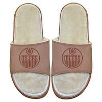 Men's ISlide Edmonton Oilers Nubuck Fur Primary Logo Sandals