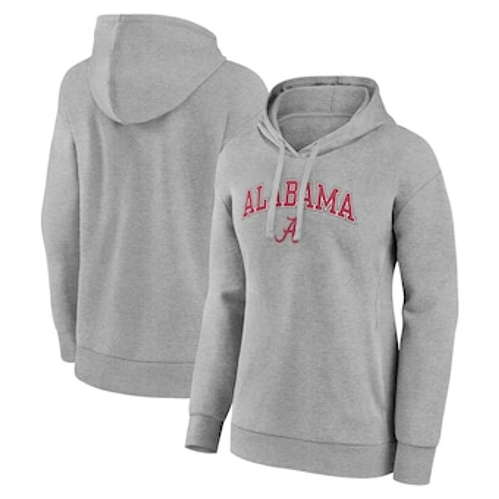 Women's Fanatics Heather Gray Alabama Crimson Tide Evergreen Campus Pullover Hoodie