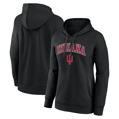 Women's Fanatics Black Indiana Hoosiers Evergreen Campus Pullover Hoodie