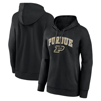 Women's Fanatics Black Purdue Boilermakers Evergreen Campus Pullover Hoodie