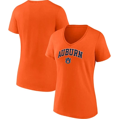 Women's Fanatics Orange Auburn Tigers Evergreen Campus V-Neck T-Shirt