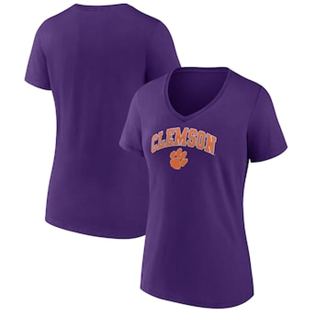 Women's Fanatics Clemson Tigers Evergreen Campus V-Neck T-Shirt