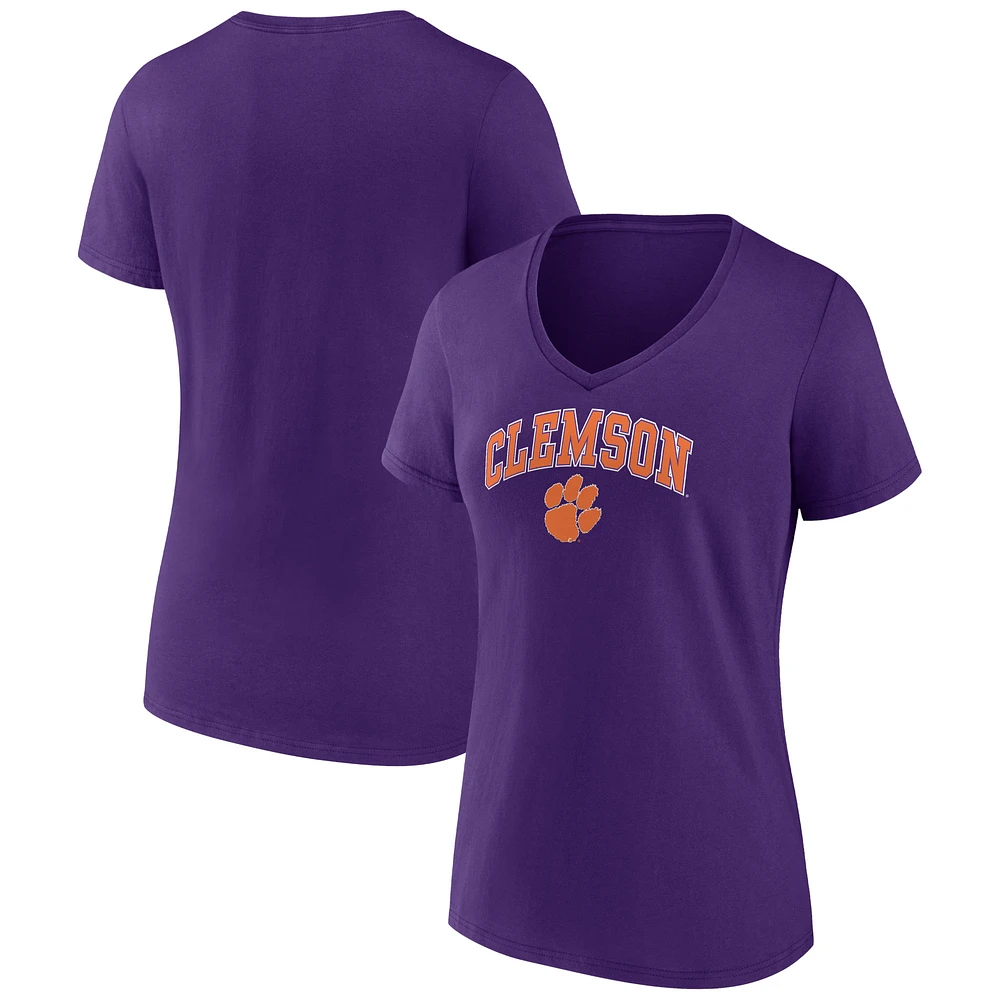 Women's Fanatics Clemson Tigers Evergreen Campus V-Neck T-Shirt