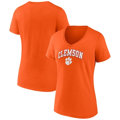 Women's Fanatics Orange Clemson Tigers Evergreen Campus V-Neck T-Shirt