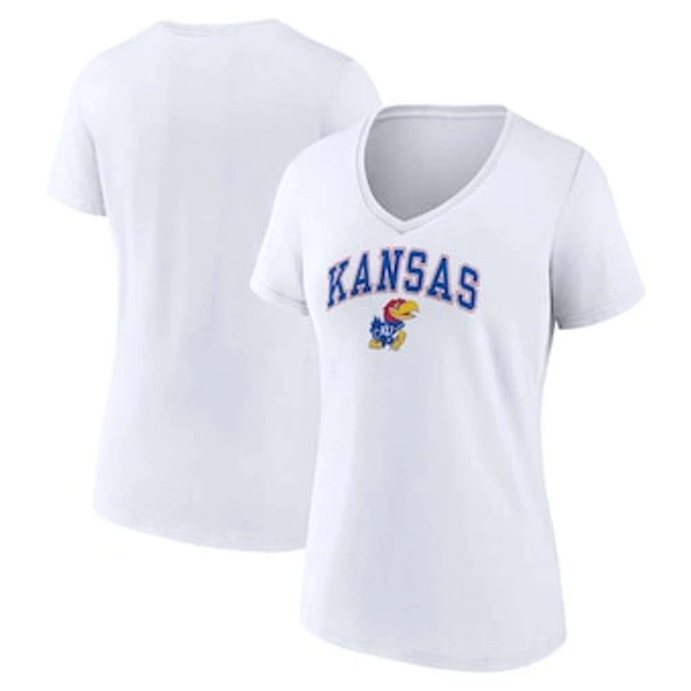 Women's Fanatics Kansas Jayhawks Campus V-Neck T-Shirt