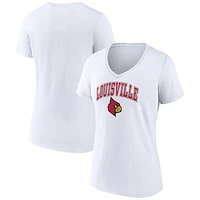 Women's Fanatics White Louisville Cardinals Campus V-Neck T-Shirt