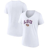 Women's Fanatics White LSU Tigers Campus V-Neck T-Shirt