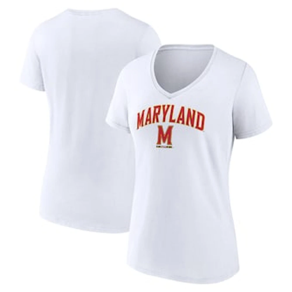 Women's Fanatics White Maryland Terrapins Evergreen Campus V-Neck T-Shirt