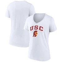 Women's Fanatics White USC Trojans Evergreen Campus V-Neck T-Shirt