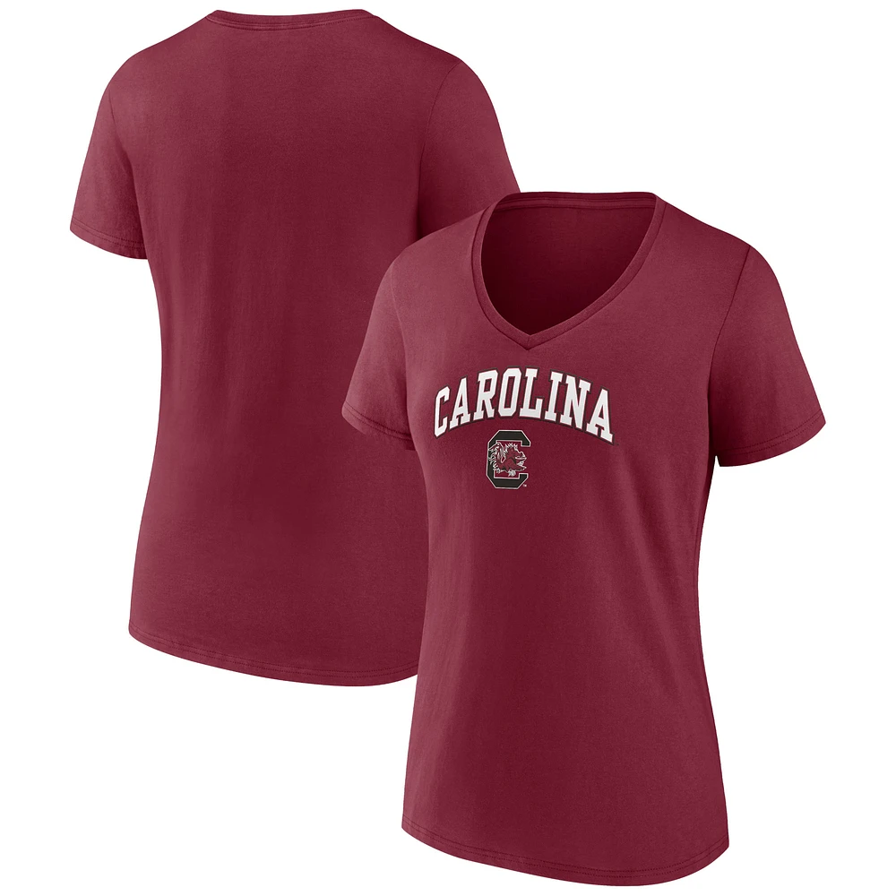 Women's Fanatics Garnet South Carolina Gamecocks Evergreen Campus V-Neck T-Shirt