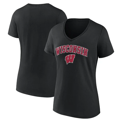 Women's Fanatics Wisconsin Badgers Evergreen Campus V-Neck T-Shirt