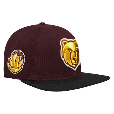 Men's Pro Standard Maroon/Black Memphis Grizzlies Gold Rush 2-Tone Snapback Hat