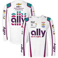 Men's Hendrick Motorsports Team Collection White Alex Bowman ally Sublimated Uniform Long Sleeve T-Shirt