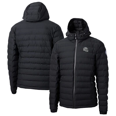 Men's Cutter & Buck  Black Las Vegas Raiders Helmet Mission Ridge Repreve Eco Insulated Puffer Full-Zip Jacket