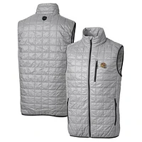 Men's Cutter & Buck  Silver San Francisco 49ers Helmet Rainier PrimaLoft Eco Insulated Full-Zip Puffer Vest