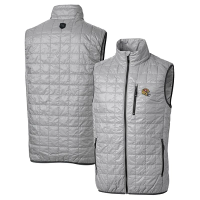 Men's Cutter & Buck  Silver San Francisco 49ers Helmet Rainier PrimaLoft Eco Insulated Full-Zip Puffer Vest