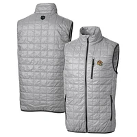 Men's Cutter & Buck  Silver San Francisco 49ers Helmet Rainier PrimaLoft Eco Insulated Full-Zip Puffer Vest