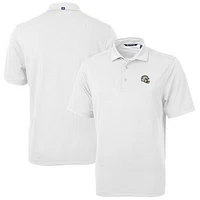 Men's Cutter & Buck  White Los Angeles Chargers Helmet Virtue Eco Pique Recycled Polo