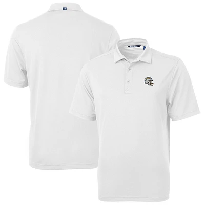 Men's Cutter & Buck  White Los Angeles Chargers Helmet Virtue Eco Pique Recycled Polo