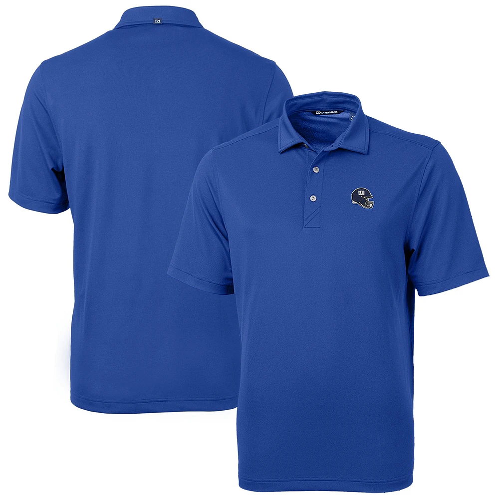 Men's Cutter & Buck Royal New York Giants Helmet Virtue Eco Pique Recycled Polo
