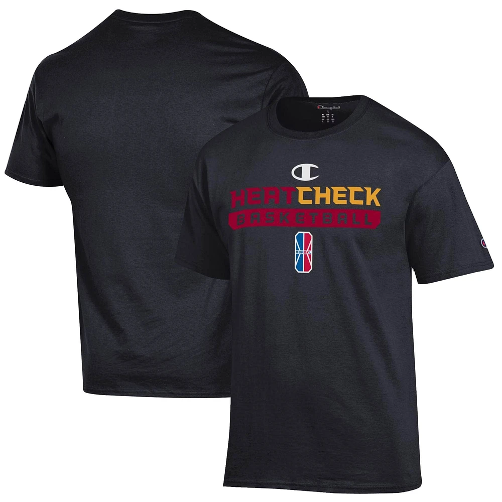 Unisex Champion  Black Heat Check Gaming On-Court 2K League Authentic Practice T-Shirt