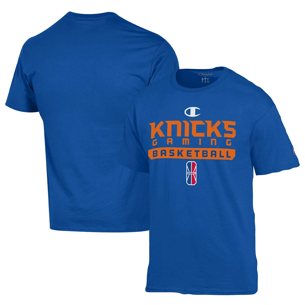 Unisex Champion  Blue Knicks Gaming On-Court 2K League Authentic Practice T-Shirt