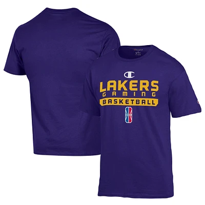 Unisex Champion  Purple Lakers Gaming On-Court 2K League Authentic Practice T-Shirt