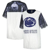 Women's Gameday Couture White Penn State Nittany Lions Chic Full Sequin Jersey Dress