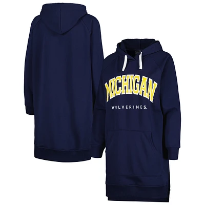 Women's Gameday Couture Navy Michigan Wolverines Take a Knee Raglan Hooded Sweatshirt Dress