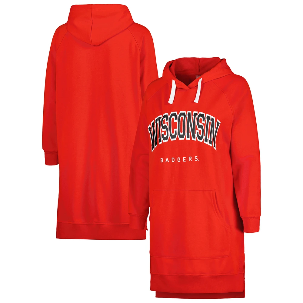 Women's Gameday Couture Red Wisconsin Badgers Take a Knee Raglan Hooded Sweatshirt Dress