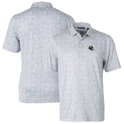 Men's Cutter & Buck  Gray Jacksonville Jaguars Helmet Pike Constellation Print Stretch Polo