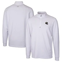 Men's Cutter & Buck  White Jacksonville Jaguars Helmet Traverse Stretch Quarter-Zip Pullover Top