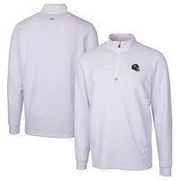 Men's Cutter & Buck  White Jacksonville Jaguars Helmet Traverse Stretch Quarter-Zip Pullover Top