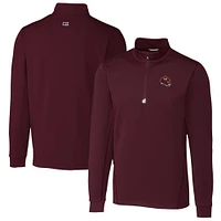 Men's Cutter & Buck  Burgundy Washington Commanders Helmet Traverse Stretch Quarter-Zip Pullover Top