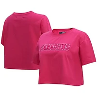 Women's Pro Standard Montreal Canadiens Triple Pink Cropped T-Shirt