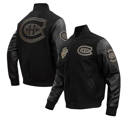 Men's Pro Standard Montreal Canadiens Black & Gold Full-Zip Varsity Jacket