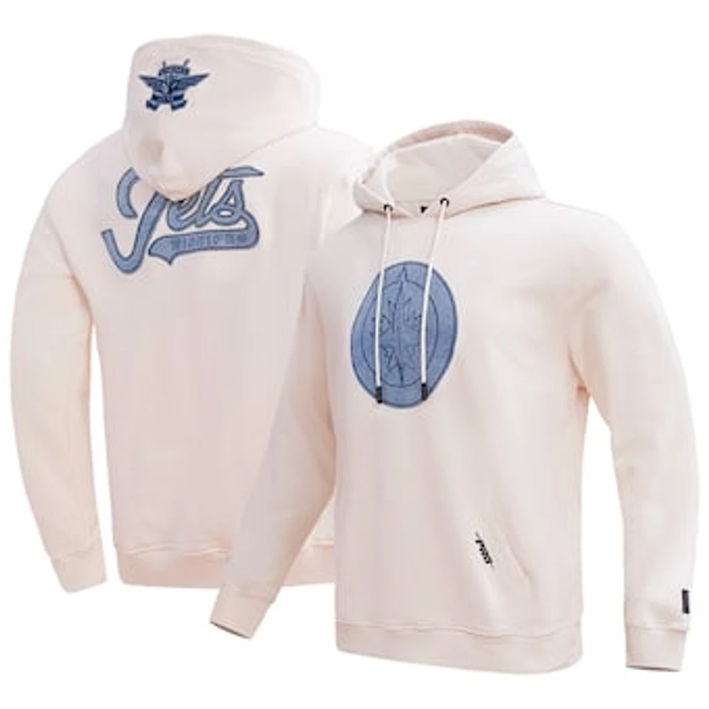 Men's Pro Standard Cream Winnipeg Jets Varsity Blues Pullover Hoodie