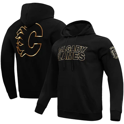 Men's Pro Standard Calgary Flames Black & Gold Pullover Hoodie