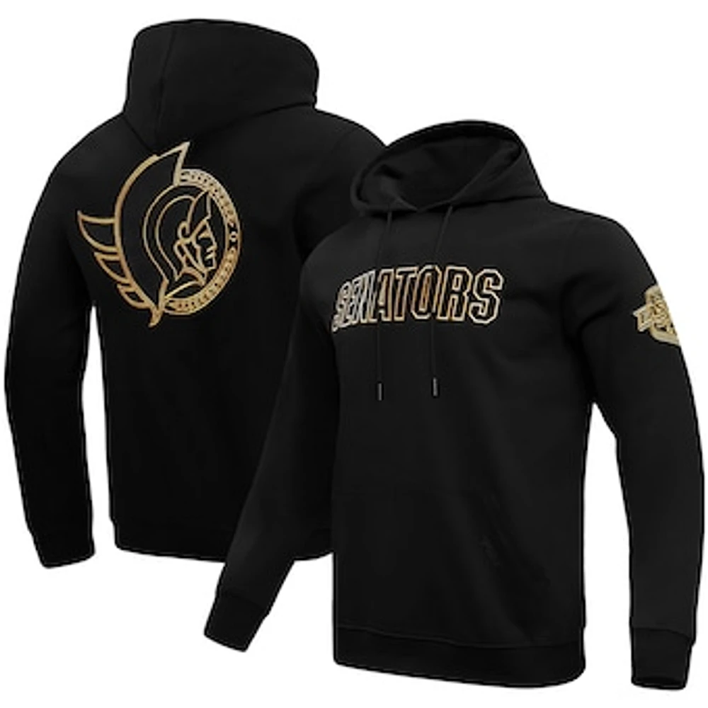 Men's Pro Standard Ottawa Senators Black & Gold Pullover Hoodie