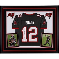 Tom Brady Tampa Bay Buccaneers Autographed Deluxe Framed Super Bowl LV Champions Pewter Nike Limited Jersey