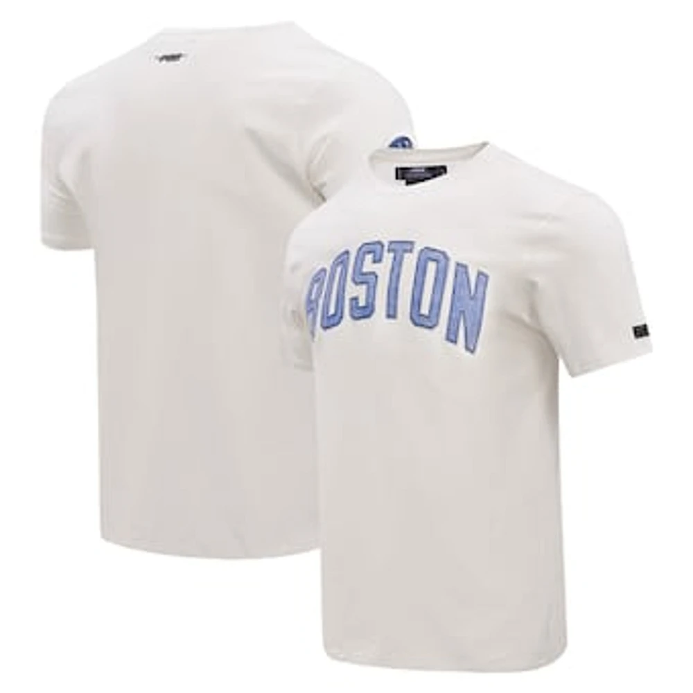 Men's Pro Standard Cream Boston Celtics Varsity Blues T-Shirt