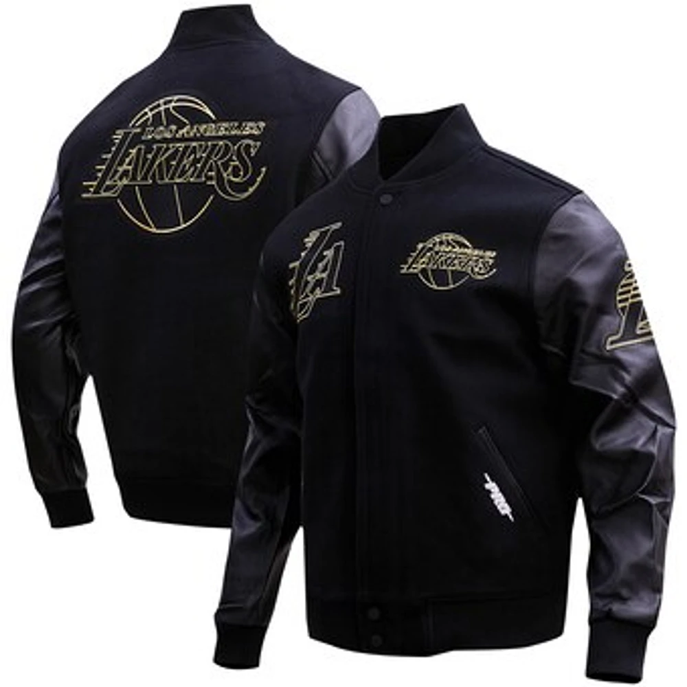 Men's Pro Standard Los Angeles Lakers Black & Gold Full-Zip Varsity Jacket