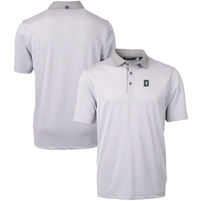 Men's Cutter & Buck  Gray/White Dartmouth Big Green Tall Virtue Eco Pique Micro Stripe Recycled Polo