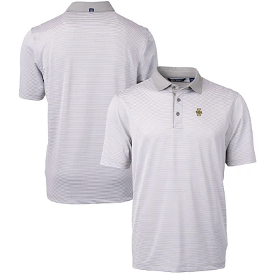 Men's Cutter & Buck  Gray/White Idaho Vandals Big Tall Virtue Eco Pique Micro Stripe Recycled Polo